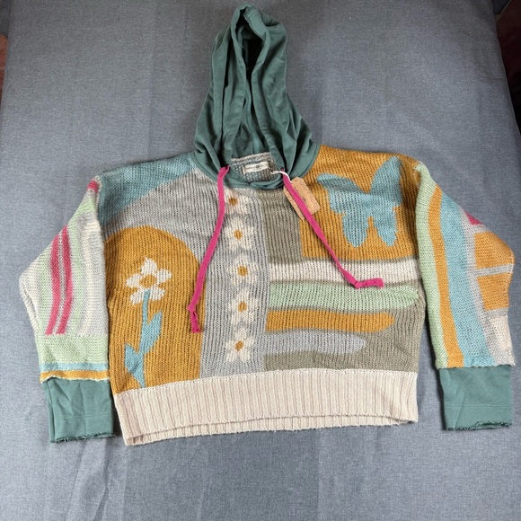 NATURAL LIFE Sweaters - Natural Life Dreamer Jacquard Hooded Sweater S/M